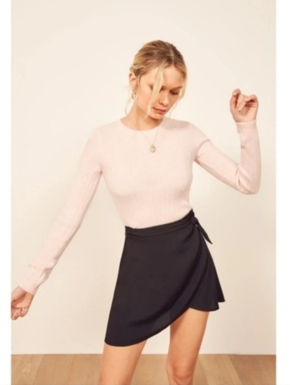 REFORMATION BRITTA WRAP MINI SKIRT